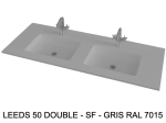 Plan vasque lavabo sur mesure : L 120 à 201 x P 40 à 51 cm, finition lisse mate, 10 couleurs au choix, Anti bactérien, résine Akrytan® teinté dans la masse, Livraison Offerte.